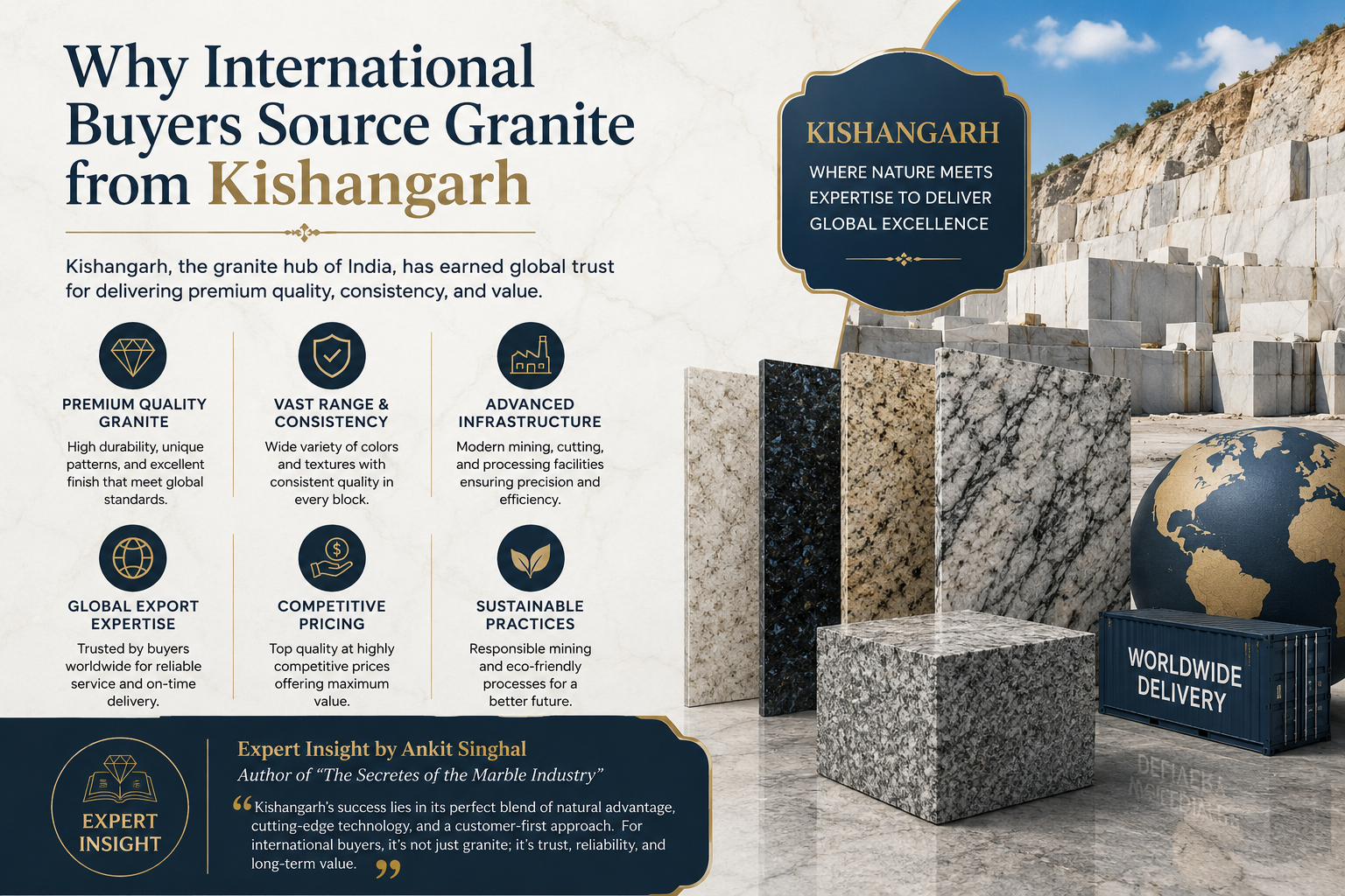 You are currently viewing Why International Buyers Source Granite from Kishangarh | Global Granite Export Hub