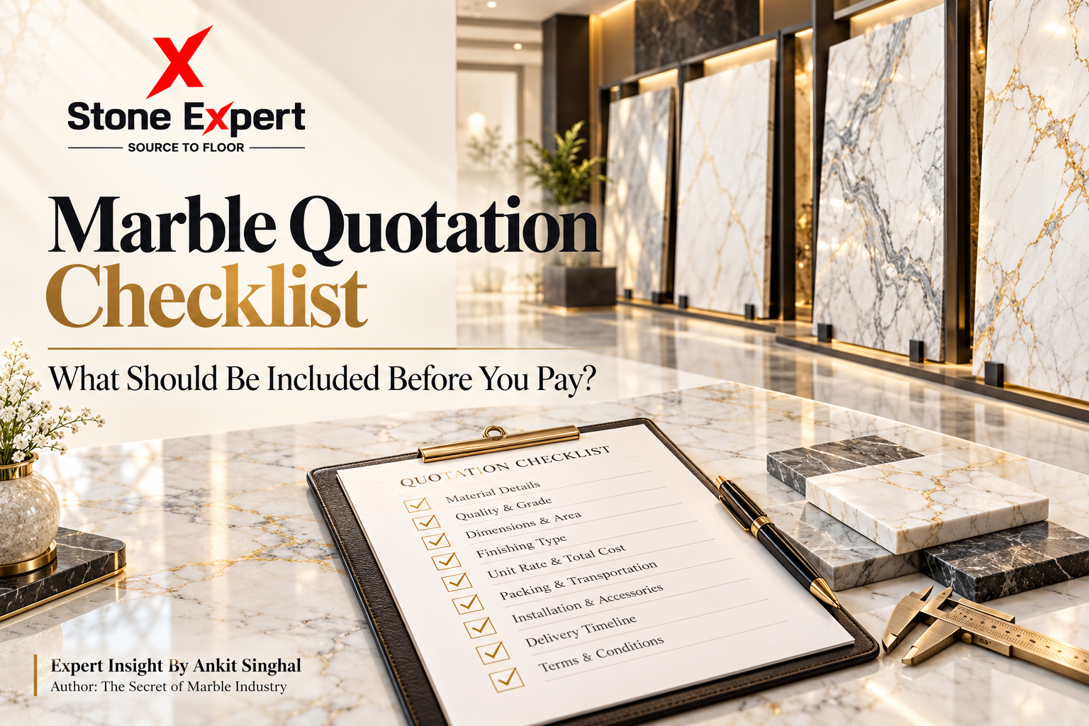 You are currently viewing Marble Quotation Checklist: What Should Be Included Before You Pay?